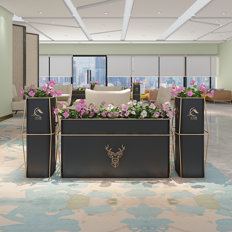 Outdoor wrought iron flower box indoor shopping mall partition flower stand coffee shop planting box shop flower bed sales department flower trough