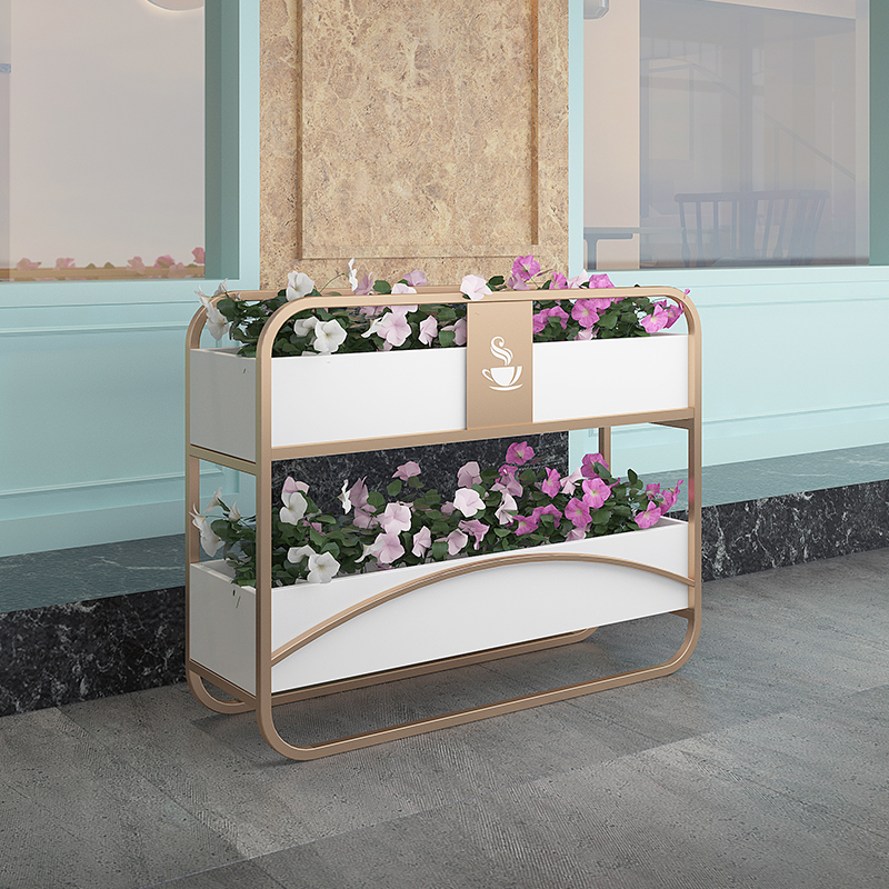 Wrought iron flower box outdoor pedestrian street office building sales department square flower trough indoor shopping mall coffee shop flower bed partition