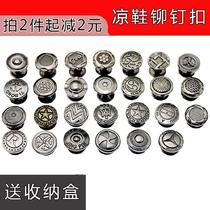 Mens Snap Slippers Beach Shoes Heel Sports Sandals Button Accessories Side Concealed Button Snap Leather Shoes