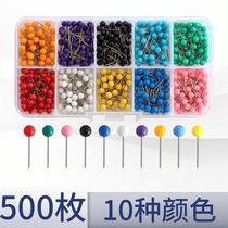 Pearl large head needle positioning pin small head round colored manual bipin main line shaft winding ring fixing needle