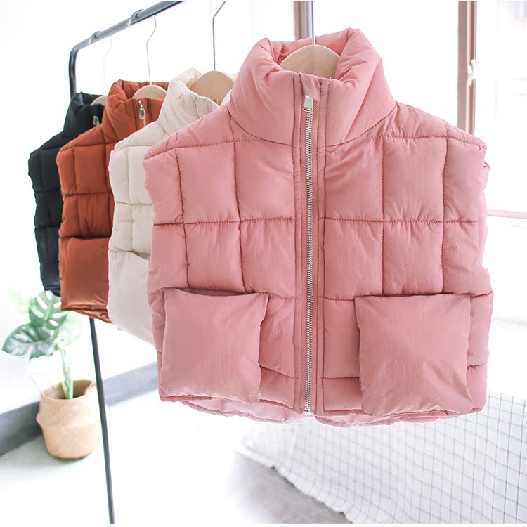 Áo vest cotton cho bé gái mùa thu Hàn Quốc mùa thu đông mặc ấm áp bên ngoài cho bé 1-3 tuổi mùa đông dày hoang dại quần áo bé gái