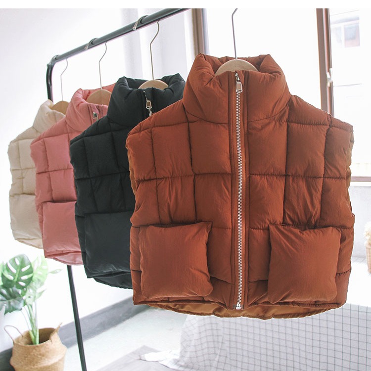 Áo vest cotton cho bé gái mùa thu Hàn Quốc mùa thu đông mặc ấm áp bên ngoài cho bé 1-3 tuổi mùa đông dày hoang dại quần áo bé gái
