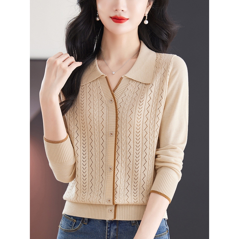 2025 Early Autumn New Women's Knitwear Tops, Stylish and Beautiful Polo Shirts, Collared Sweaters, Base Layer Shirts for Spring and Autumn