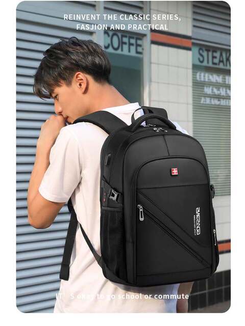 Balang Men's Backpack Large Capacity Fashionable Business Computer Bag Backpack Women's Travel Bag Junior High School Student School Bag 008