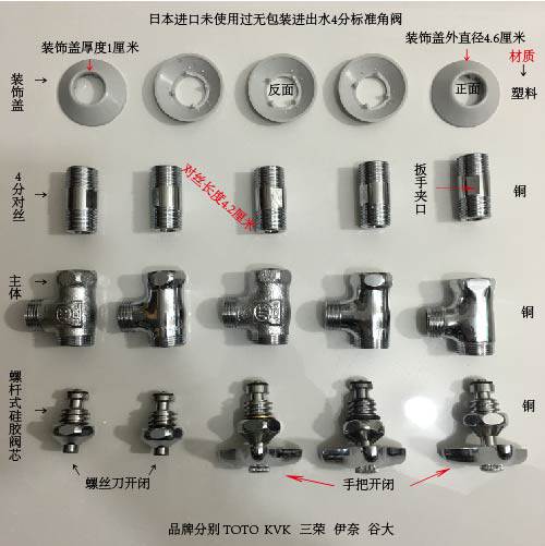 Imported from Japan Unused Unpacked 4-point angle valve with slight friction on the surface