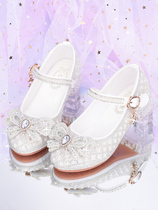 White Girl New Ocean Qi Children Crystal Shoes Shoes Performance Floral Gown Princess Shoes Water Drill Girl Single Shoes Shoes