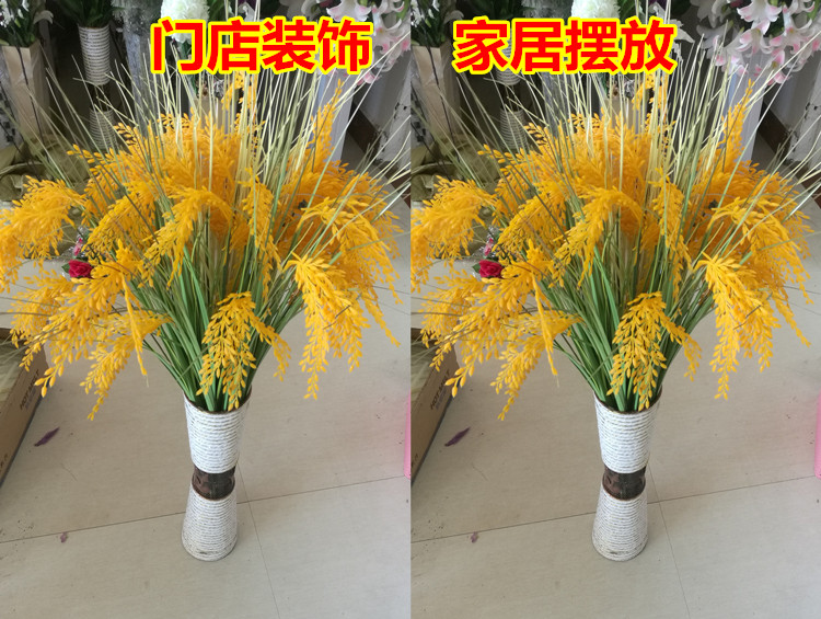 Gạo cành hoa nhân tạo hoa nhân tạo trang trí sàn trong nhà thu hoạch cảnh sắp xếp lúa lúa tai lúa mì hoa giả - Hoa nhân tạo / Cây / Trái cây cây bàng singapore giả