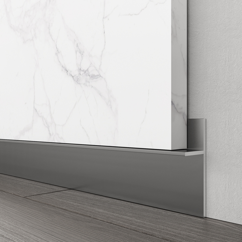 Hand Yong edge strip skirting board Aluminum alloy floor Invisible skirting board Floor angle line floor heating gypsum wall paste closure