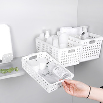 Dormitory desktop finishing box cosmetics storage basket portable plastic bathroom washing kitchen snack storage basket