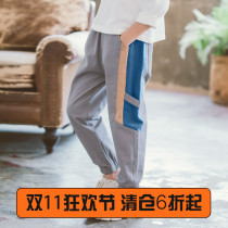 Boys' pants in spring and autumn 2022 New foreign gas Children's sports pants Leisure Korean loose tide