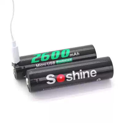 Soshine 18650 3 7v 2600mAh with protection rechargeable lithium battery built-in USB charging port