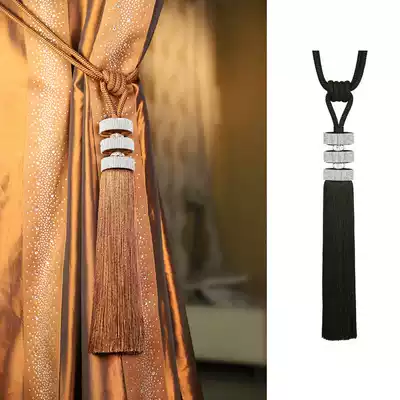 Sparkling crystal Princess curtain hanging ball single head big spike hanging ball hanging ball simple modern curtain binding rope