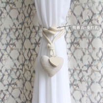 Cotton peach heart curtain buckle European INS Wind cartoon non-perforated curtain strap no adhesive hook tether storage bundle
