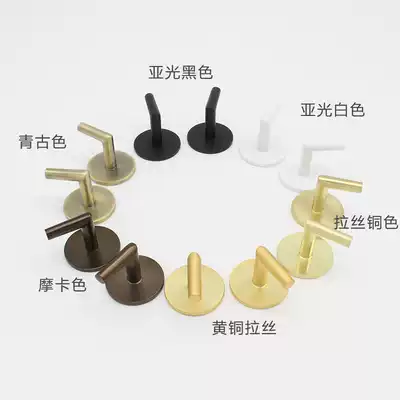 Mini right angle adhesive hook non-perforated coat hat Nordic INS Wind solid brass curtain strap small wall adhesive hook short