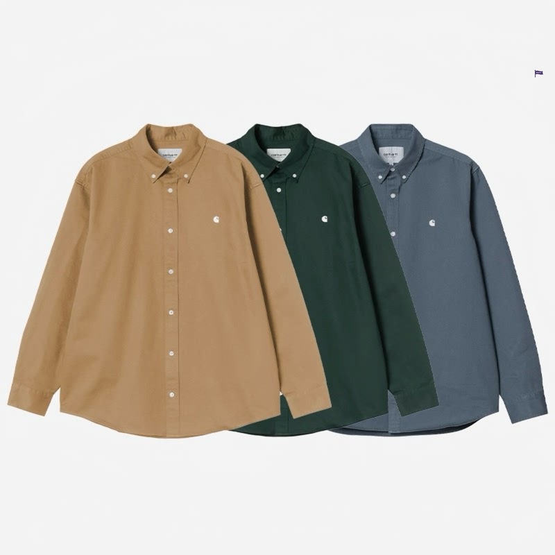 Special Offer Carhartt Wip Madison Shirt Carhartt Embroidered/Pocket Long-Sleeve Shirt 37146
