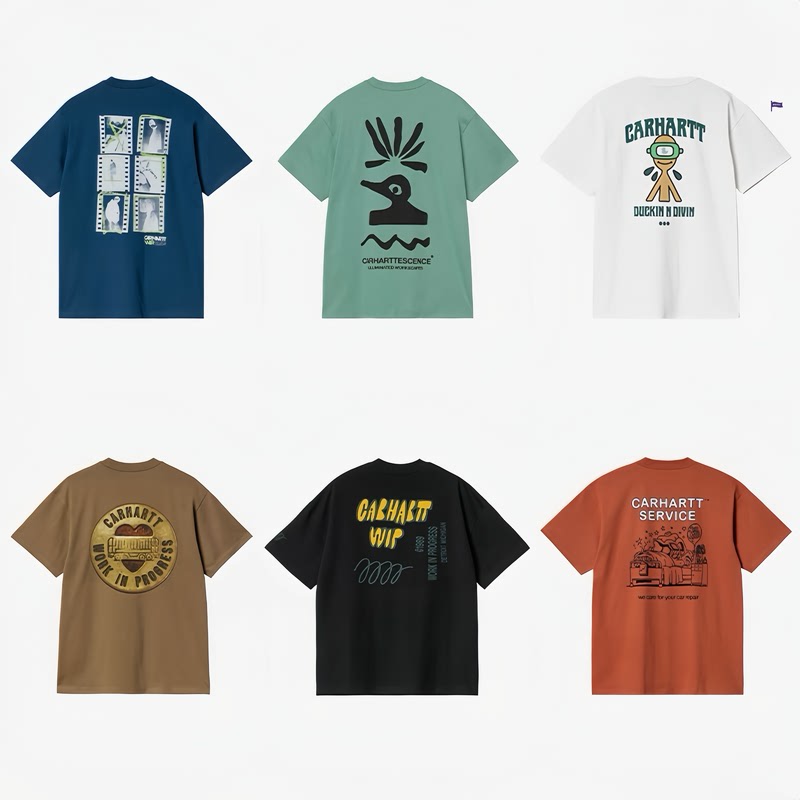 Clearance Stock Carhartt Wip T-Shirt Carhartt Double-Sided Graphic Print Short-Sleeve T-Shirt