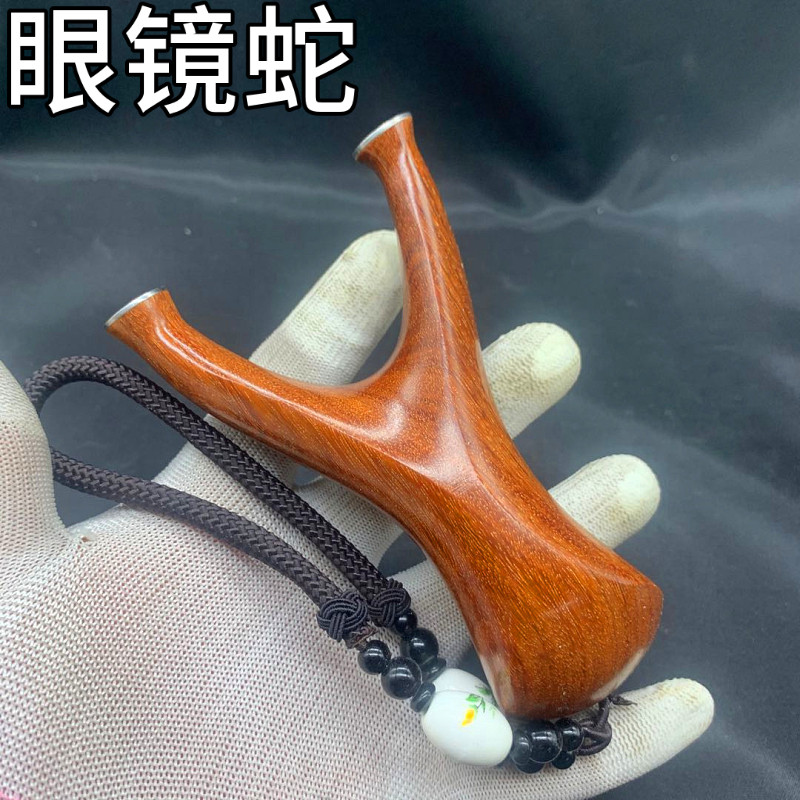 Dragon scale solid wood cobra slingshot competitive personality shaped small flat skin reverse bending projectile frame elastic bow Outdoor