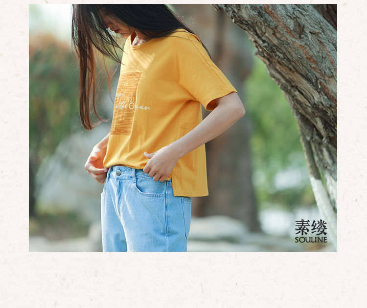Áo phông nữ mùa hè 2018 của phụ nữ mới in rời, áo thun cotton cổ tròn in hoa ngắn tay - Áo phông áo phông nữ