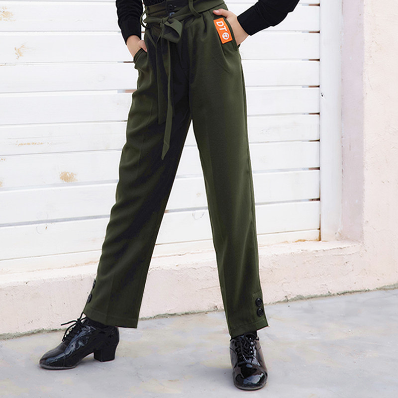 DT Latin Dance Costume Boys Dance Competition Suit Fall/Winter New Sports Pants Boys Net Red Latin Dance Suit K708