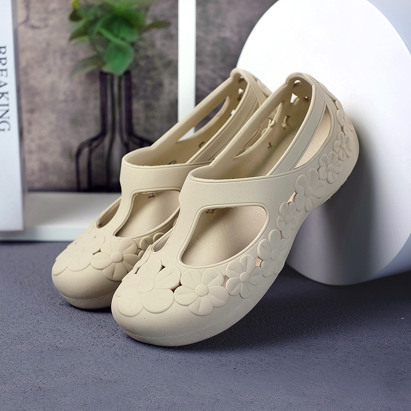 Imported Natural Vietnamese Latex Clogs for Women, High-Grade Deodorant Jelly Shoes, Cool, Breathable, Quick-Drying, Shock-Absorbing Casual Shoes