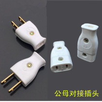Home Power Extension Cord Butt Head Two-flat Feet Male Head Matching Pair Plug plug 10A250V wiring plug