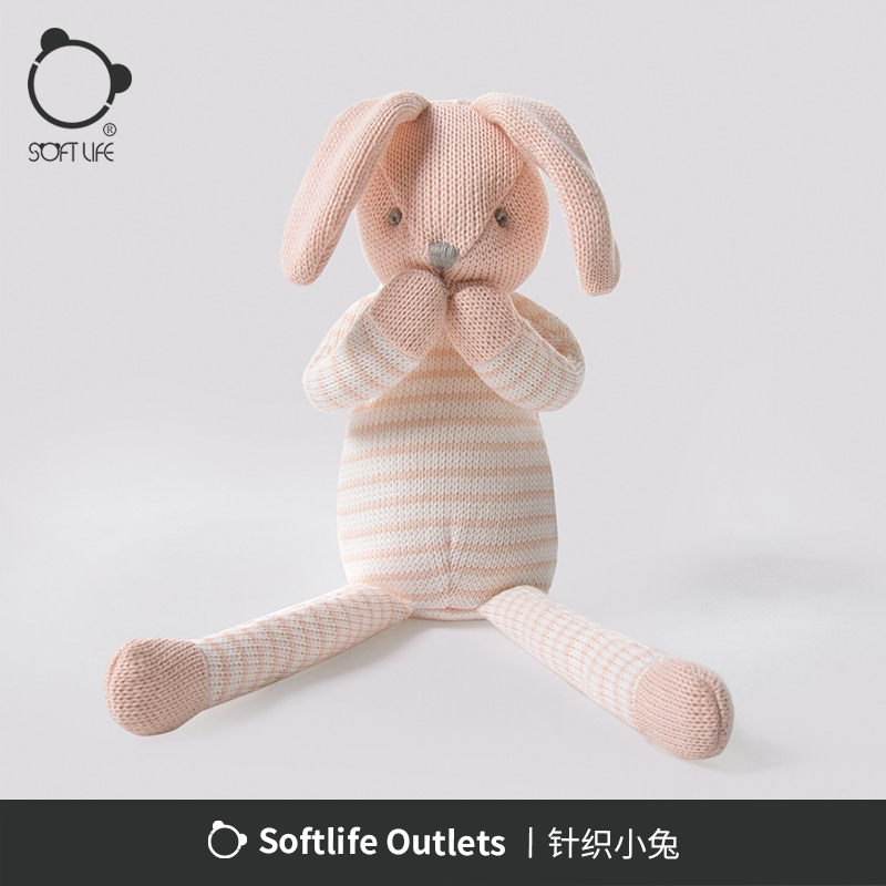 softlife pink bunny baby comfort doll baby plush toy doll doll birthday gift