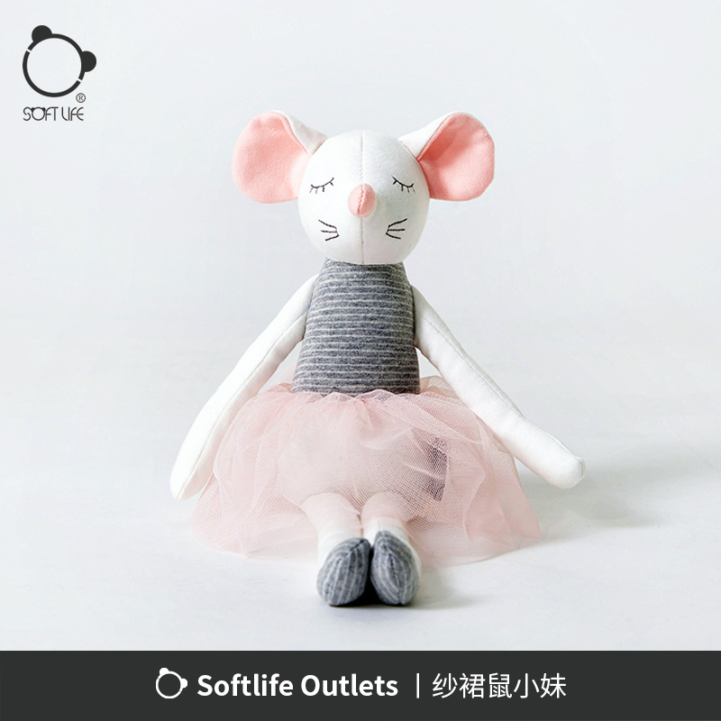softlife pink mouse zodiac doll puppet mouse plush toy baby doll girl children gift