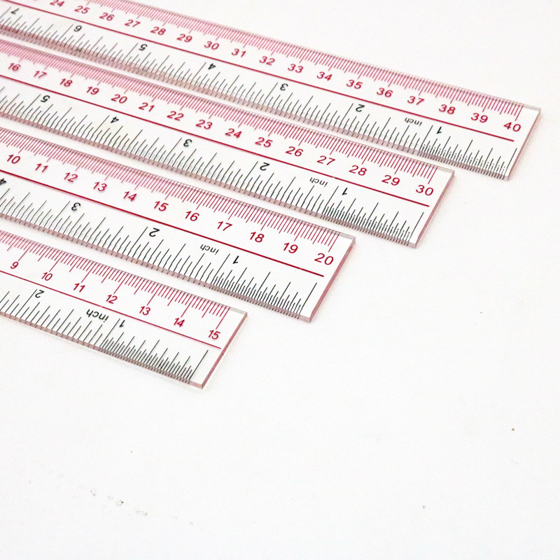Little angel Plexiglass ruler 20 30 40CM Transparent ruler measuring tools Office supplies
