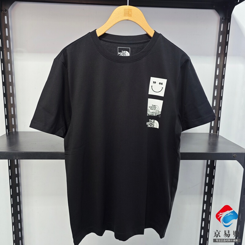 26 Spring and Summer New Models Thenorthface Outdoor Casual Short-Sleeved T-Shirt for Men and Women with Smiley Face Print 8Gvk