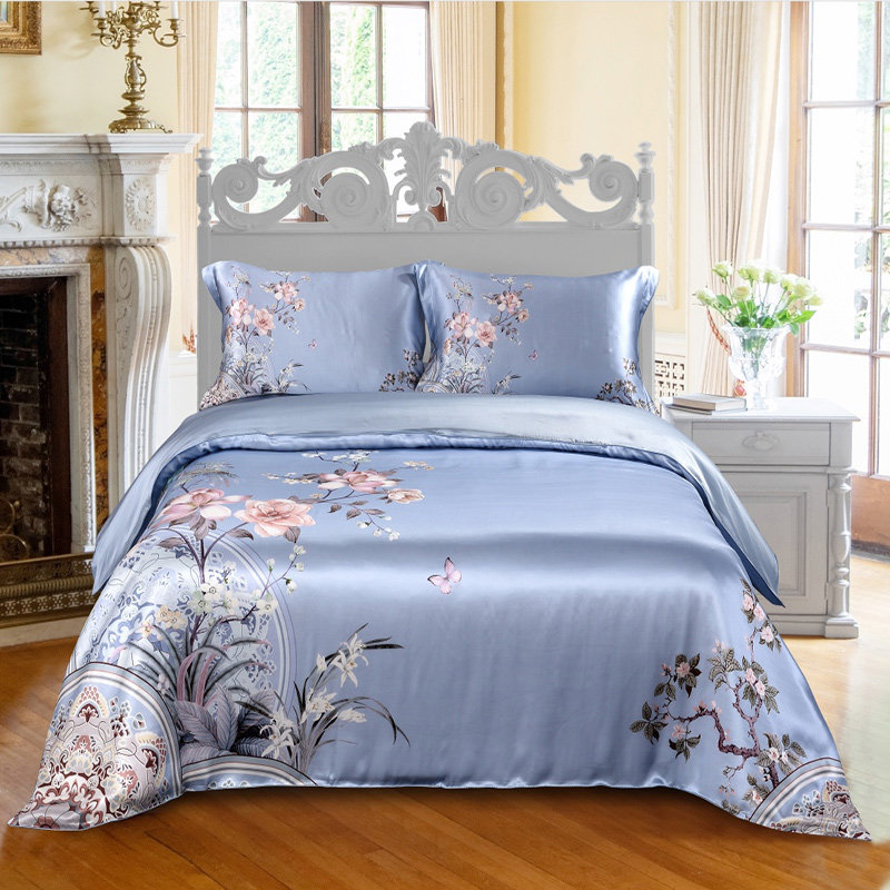 Bedding genuine silk four pieces of mulberry silk t quilt cover by hood minimalist 1 5 m 1 8 m 2 m beds 4 pieces