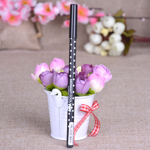 Midnight Cool Black Eyeliner Đen Lông mày Bút chì Rất đen Dễ dàng sơn Hàn Quốc Không thấm nước lâu Trang điểm mới bắt đầu - Bút kẻ mắt ke mat