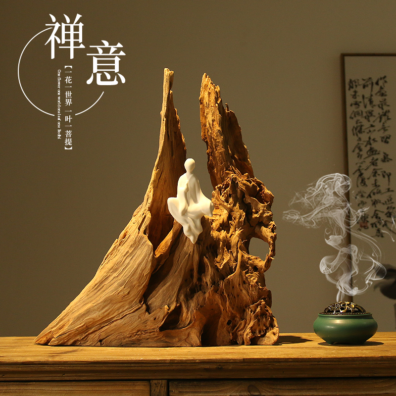 New Chinese Zen Style Natural Weathered Deadwood Fir Root Carving Tea Room Hotel Entrance Wabi-Sabi Style Decorative Wood Ornaments New Chinese Zen Style Natural Weathered Deadwood Fir Root Carving Tea Room Hotel Entrance Wabi-Sabi Style Decorative Wood Ornaments