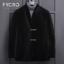 2020 new winter fur stand neck wool coat fashion leather coat short slim new sheep cut wool men