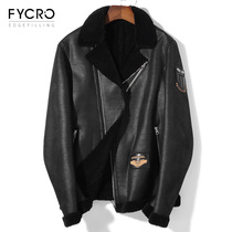 2020 new locomotive sheep-cut jacket slim trend handsome mens short fur one autumn fur men