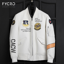 2020 new winter slim leather jacket mens head layer cowhide jacket locomotive clothing short Baseball clothing leather leather jacket