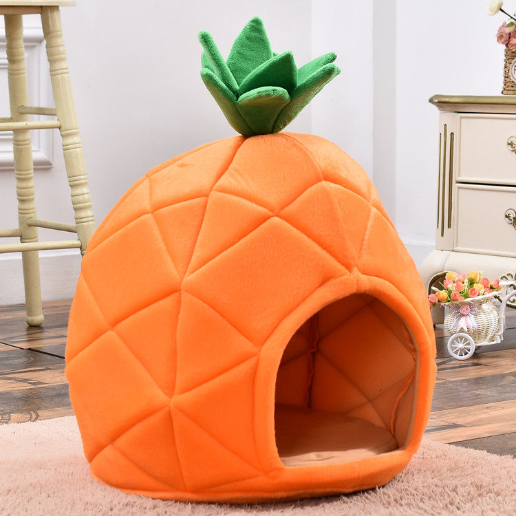 Cute dog kennel pineapple nest yurt-style pineapple house dog cat cat nest small dog pet nest teddy cat cat