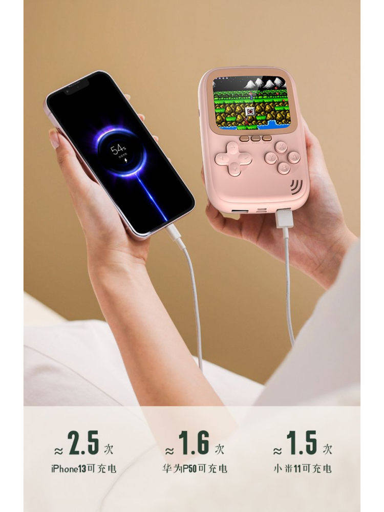 2025 New Handheld Game Console with Large Screen, High-Definition, Dual-Player Fc Handheld, Rechargeable Retro Game Power Bank Gift