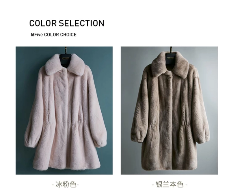 Áo nhung nhập khẩu 貂 lông 貂 tay áo thời trang băng hồng dài phần lông chồn áo mới - Faux Fur