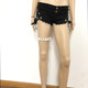 Subculture black and white belt thigh ring female Japanese sexy leg strap cos punk thigh ring jewelry