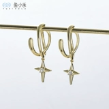 Клипсы, серьги ручной работы, аксессуар, 14 карат, золотой цвет, без проколов ушей