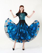 Tango Waltz Modern Dance Performance Clothing Ballroom Dance Dress Grand Shirt] Suede Flower Dress