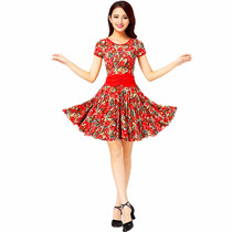 New square dance dress Latin dance short sleeve dress spring dance dress