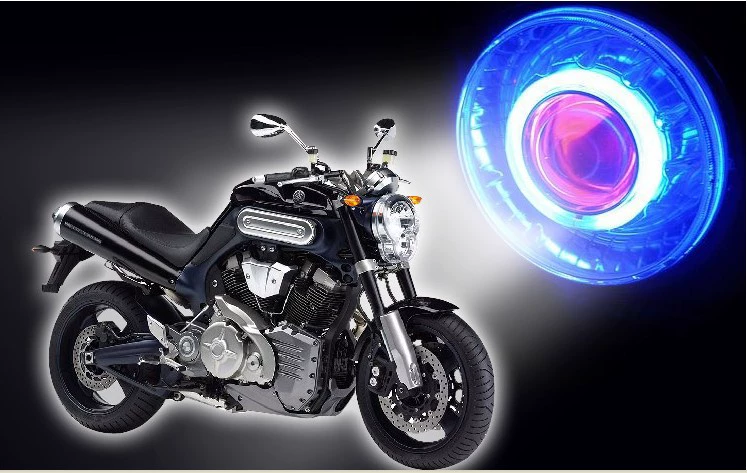 Xe máy Tianjian EN125 Round Light Double Light Q5 Lens Double Angel Eye Devil Eye Xenon Headlight hội