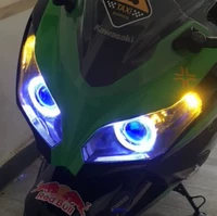 Ống kính đèn pha Kawasaki Versys 650 / Ivory 650 Xenon Angel eye Devil eye Mắt cá lắp ráp ánh sáng - Đèn HID xe máy đèn led xe máy air blade 125