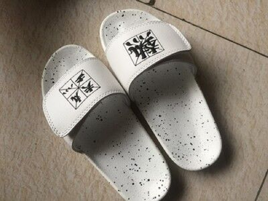 Li Ning dép thể thao nam 2017 new trắng luminous dán ma thuật splash mực giày bãi biển AGAM007-1-2 dép havaianas nam