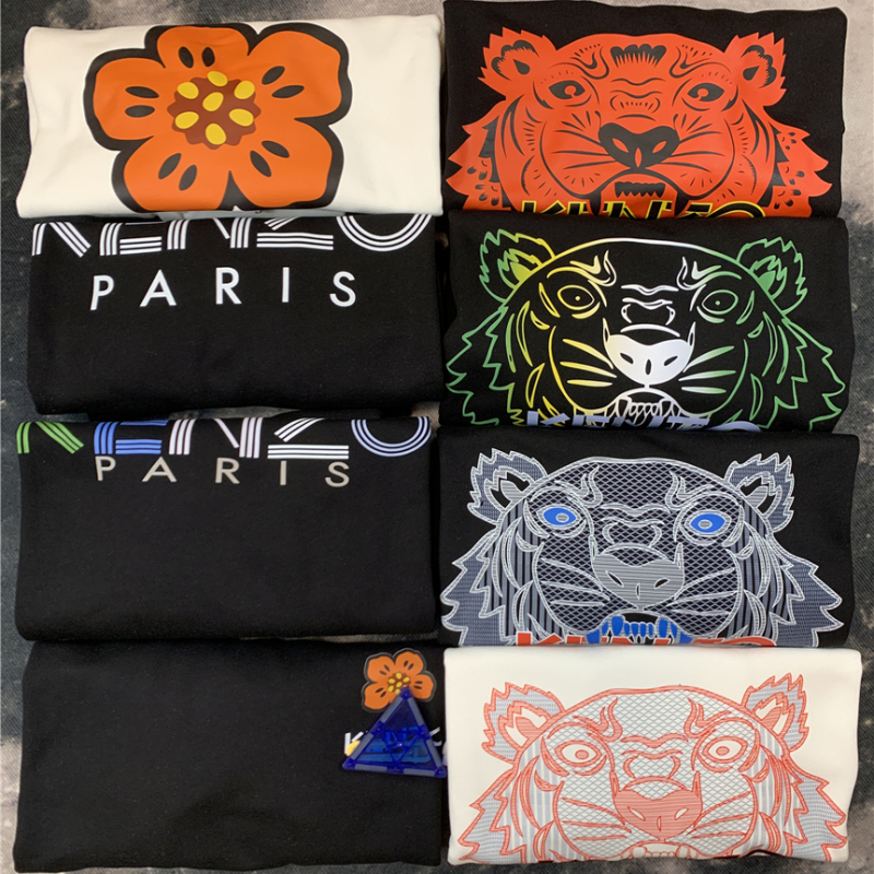 2026 New Trendy Brand Tiger Head Print Sweatshirt for Men and Women, Couple's Round Neck Pullover, Pure Cotton, Red Begonia Flower