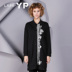 Lapa-YP mùa thu / mùa đông trang phục mới thư in ruy băng dài vừa chiếc áo khoác thời trang rãnh áo giản dị người phụ nữ hàng đầu 
