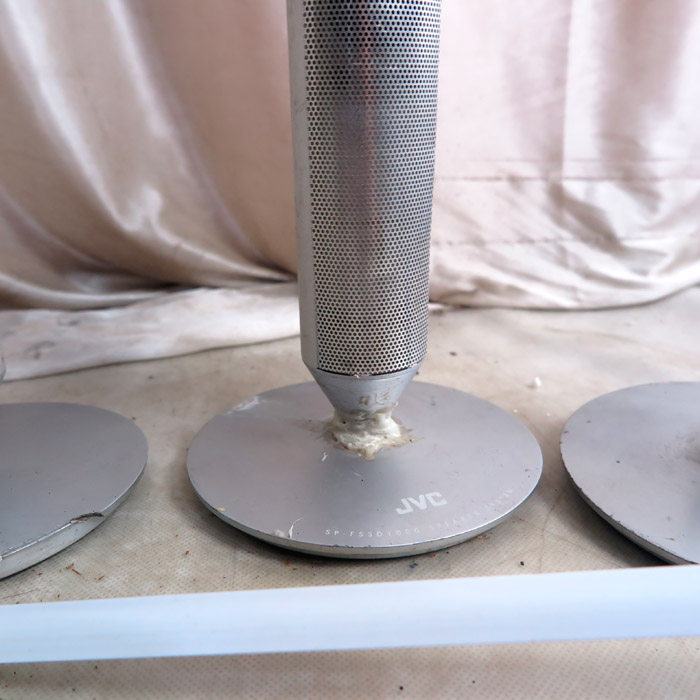 Used JVC Leprechaun Series Column Surround Speaker Aluminum Alloy Satellite Box Rare 4 Inch Rectangular Speaker