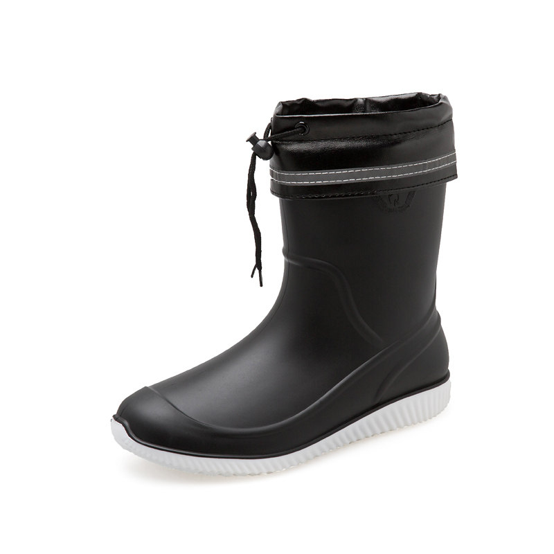 [USD 25.70] Spring and autumn fashion rain shoes stuffed men's rubber