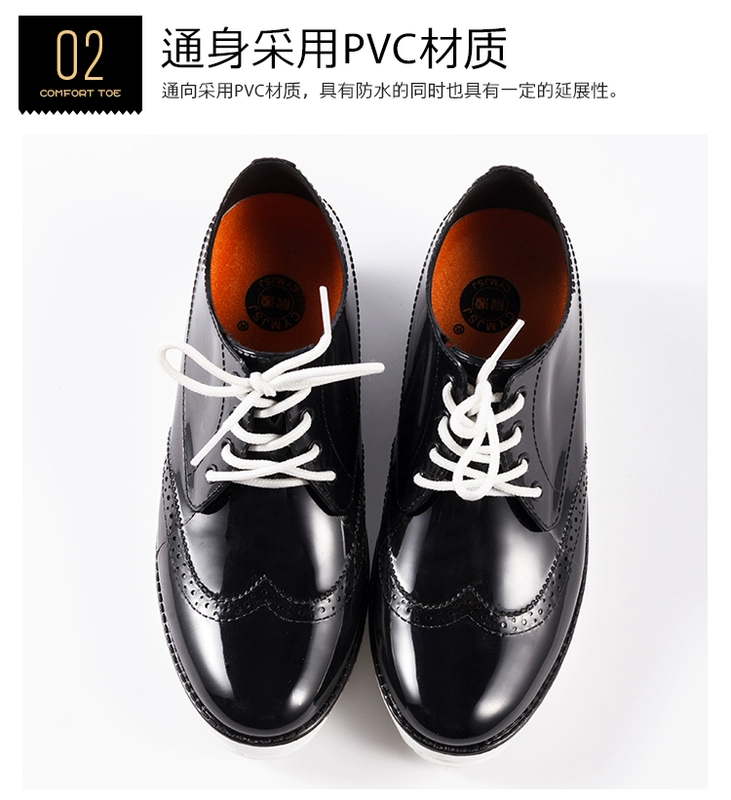 Giày đế xuồng đế xuồng mới 4CM Giày nữ đi giày nước sinh viên không thấm nước giày chống trượt thời trang